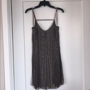 Grey dress with silver beading